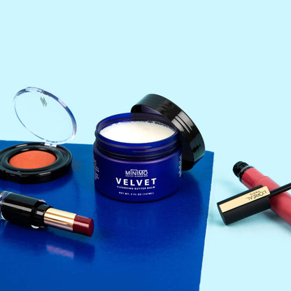 Minimo Velvet Cleansing Butter Balm for Face Rich Lather for Acne Prone Oily Dry Sensitive Skin Makeup Remover (5 oz)