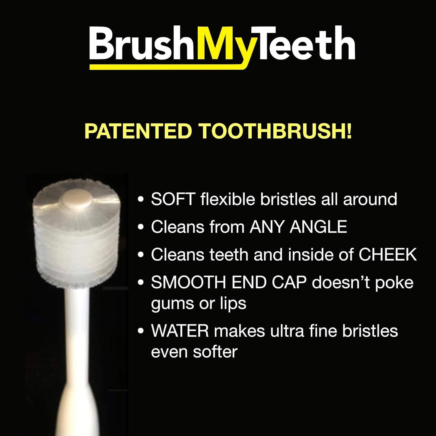 Brush My Teeth Big Dog Toothbrush, Rounded Brush Head with Soft Flexible Bristles for Safe and Gentle Brushing for Dogs, Any Large Breed or Puppy, Daily Brushing Adds Years of Healthy Life