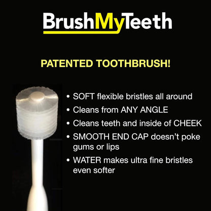 Brush My Teeth Big Dog Toothbrush, Rounded Brush Head with Soft Flexible Bristles for Safe and Gentle Brushing for Dogs, Any Large Breed or Puppy, Daily Brushing Adds Years of Healthy Life