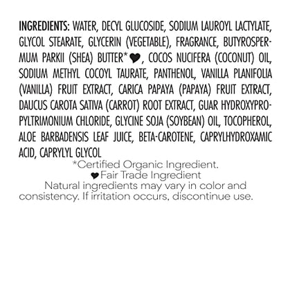 Nubian Heritage Coconut Papaya Body Wash Cleanser for Dry, Dull Skin Polish + Renew Hydrating Body Wash 13 oz