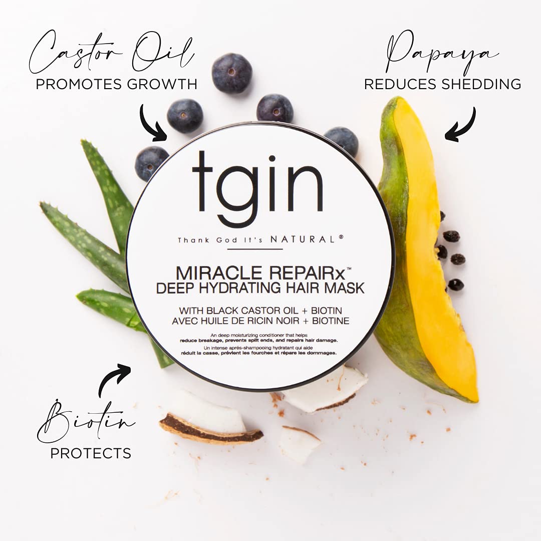 tgin Miracle RepaiRx Strengthening Reconstructor And Mask Duo -12 oz for Damaged Hair - Shampoo and Conditioner Set - High Porosity - Repair - Protect - Restore