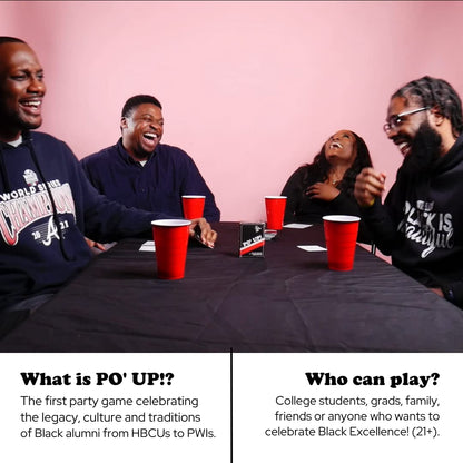 PO' UP! Card Game - The Ultimate Party Game for Black Alumni from HBCUs to PWIs | Perfect for Graduation, Greek Picnics, Parties, Family Gatherings and Birthdays