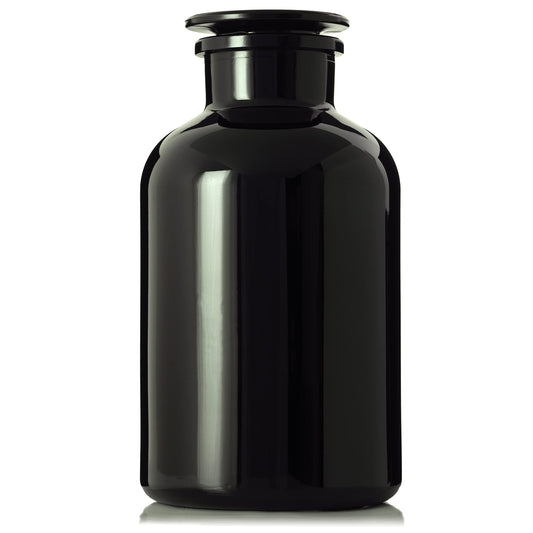 Artanis Home 2 Liter (68 fl oz) Black Ultraviolet All Glass Airtight Smell Proof Apothecary Jar for Coffee, Tea, Dried Goods, Herb Storage | Vintage Style Glass Jar with Glass Lid for Kitchen