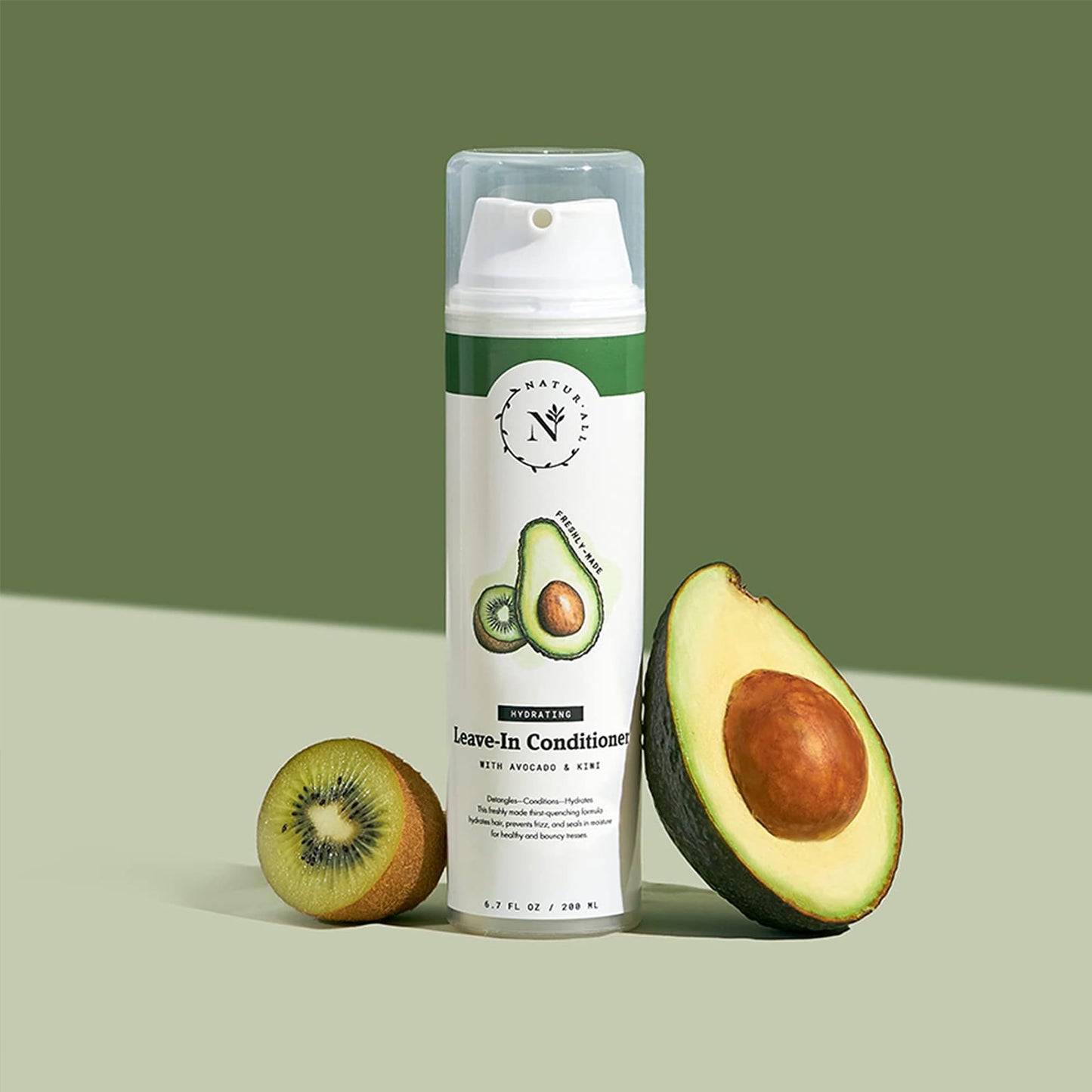 NaturAll Hydrating Avocado Leave-In Conditioner for Dry, Curly, Coily, Natural Hair - 100% Natural, Silicone-Free, Cruelty-Free (6.7 oz)