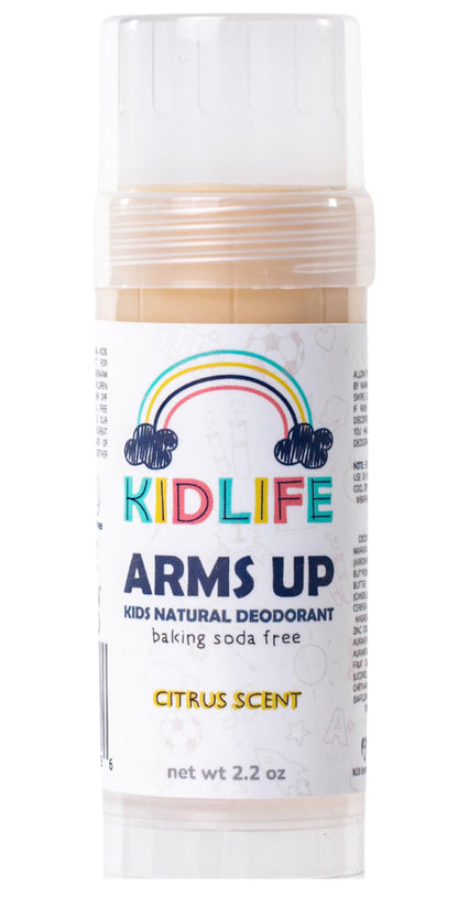 KIDLIFE by KJ3 ESSENTIALS Arm's Up Natural & Organic Kids Aluminium Free deodorant (Citrus- Baking Soda Free) 2.5 oz