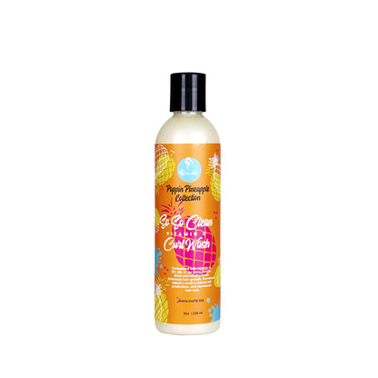 Curls Poppin Pineapple So So Clean Vitamin C Wash - Rejuvenating, Hydrating, and Cleansing - Hair and Scalp Shampoo - For Wavy, Curly, and Coily Hair Types, 8 Ounces