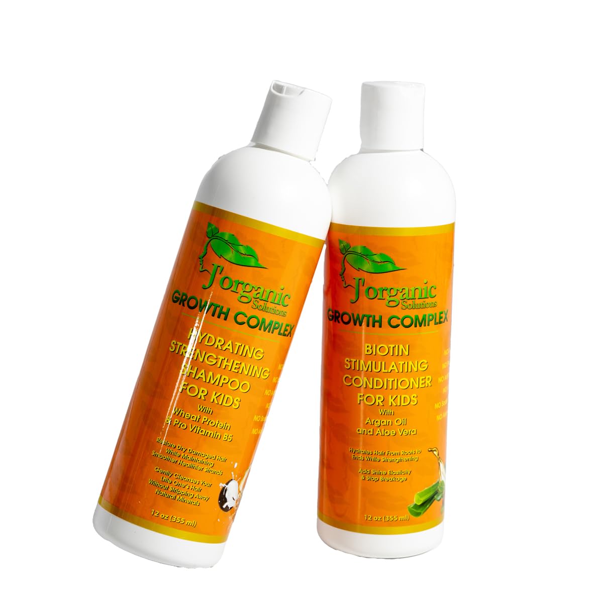 J'Organic Solutions Kids shampoo & Conditioner Hydrating and Strengthening- with Biotin- Phthalates-Free, No Sulfate, Paraben-free Baby And Toddler Shampoo and Conditioner (12 Fl oz)