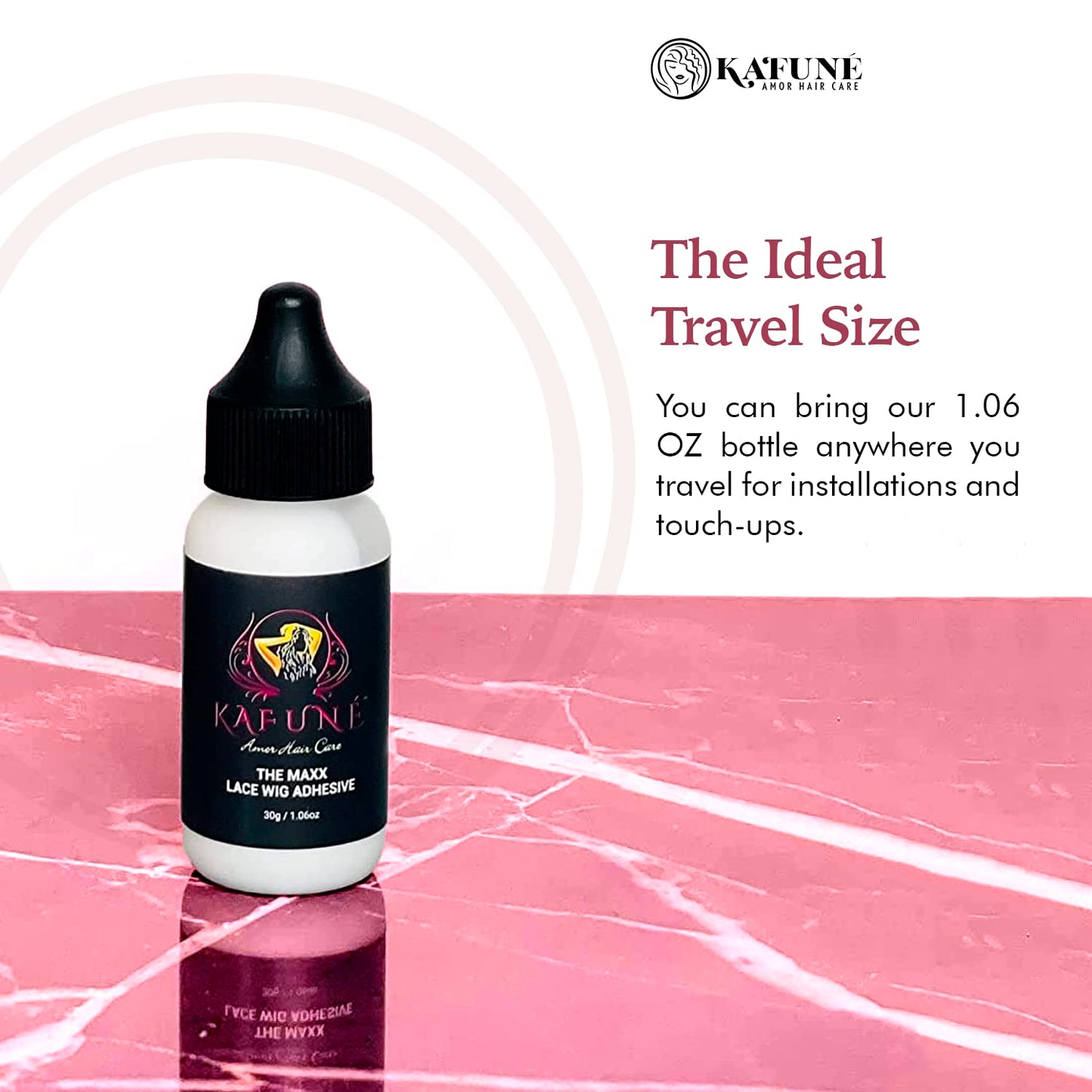 Kafune Amor Hair Care MAXX Lace Wig Adhesive – Wig Glue Size 1.06 OZ Waterproof Hold for Your Lace Wig or Toupee – Quick Drying – MAXX Hold Up to 4 Weeks – NO Flaky Residue – Best for Sensitive Skin