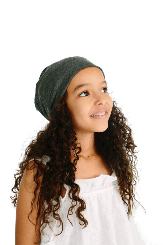 Grace Eleyae GE Kid Slap Silky Adjustable Satin Lined Sleep Cap Beanie, Gray