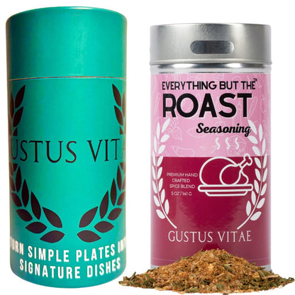 Everything But The Roast Seasoning | Gourmet Seasoning | Artisanal Spice Blend | All Natural | Non GMO | Hand Crafted | Made In USA | 5.0 oz (142g) | Small Batch | Bougie BBQ | Gustus Vitae | Arrives In Gift Tube | #556