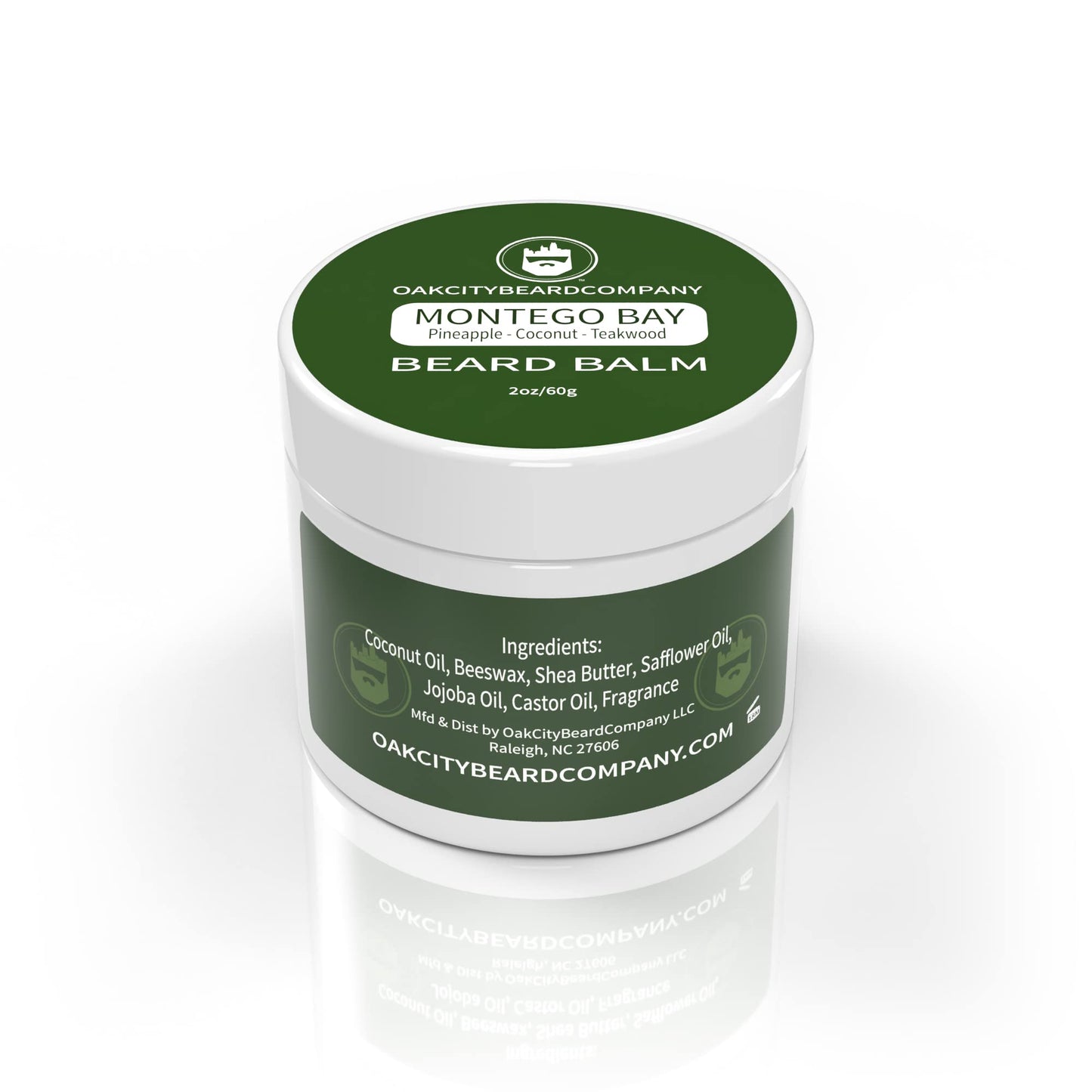 Oak City Beard Company - Montego Bay - 2 Ounce - Beard Balm - Pineapple - Coconut - Teakwood - Beard Conditioner