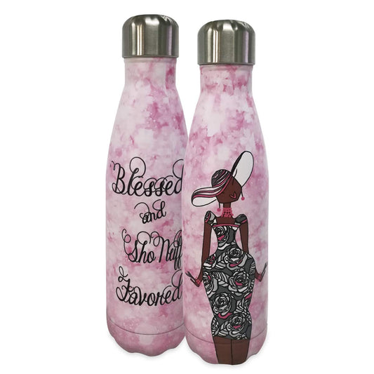 Shades of Color Stainless Steel Bottle, Blessed and Sho Nuff Favored, 10 x 10.5 inches (SSB149)