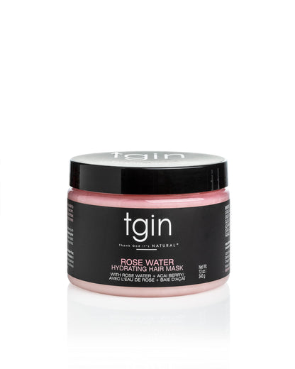 tgin Rose Water Hydrating Hair Mask for Natural hair - Curls - Waves - Low Porosity Hair - Fine Hair 12oz