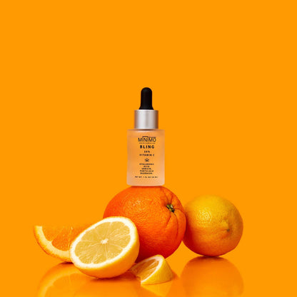 Minimo Skin Essentials Bling Vitamin C face Serum | Anti Aging and Skin Brightening Serum | Facial Serum for Brightness and Moisturizing | Vitamin C Serum for face With 20% (1 oz) Travel Size