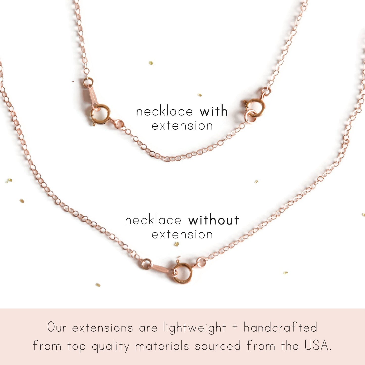 Wild Moonstone Necklace Bracelet Extender Chain 3pc Set - 2", 3", 4" - Sterling Silver, 14k Gold Filled, 14k Rose Gold Filled (14k Gold Filled)