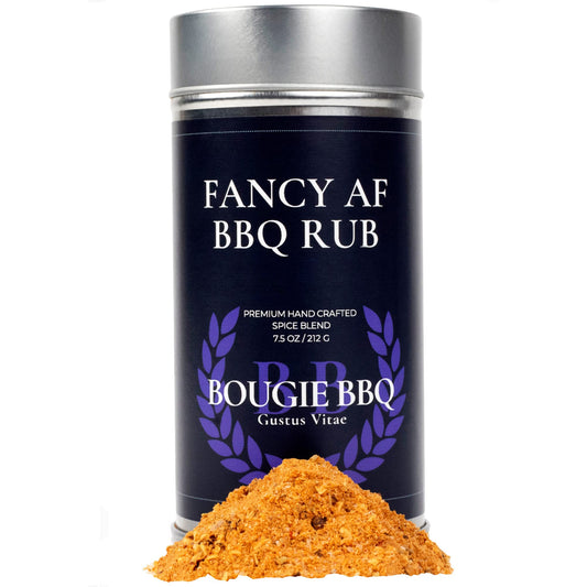 Fancy AF BBQ Rub | Gourmet Seasoning | Artisanal Spice Blend | 7.5 oz (212g) | All Natural | Non GMO | Small Batch | No MSG or Artificial Ingredients | Bougie BBQ | Gustus Vitae | #812