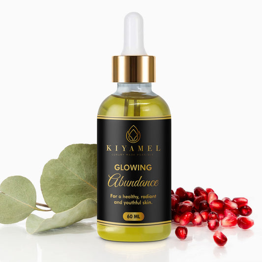 KIYAMEL Glowing Abundance Oil for Eczema Relief, Face and Skin Moisturizing Anti-Wrinkle Treatment for Dryness and Itchiness, Hydrates and Protects, Rich in Vitamin E
