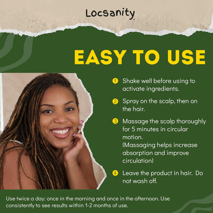 Locsanity Hibiscus Green Tea Hair Growth Spray for Dreadlocks and Loose Hairstyles Hair Care Treatment – Loc Moisturizer for Thicker, Fuller, Longer Hair (8oz)