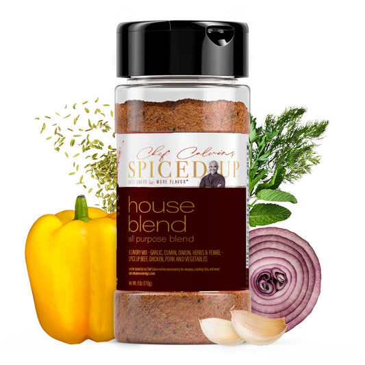 Spiced Up by Chef Calvin - All Purpose Seasoning with Natural Herbs & Spices 6 oz/170 g- Savory Chef's Blend for Meat & Veggies - Versatile & Complete Seasoning - Spices & Seasonings for Cooking