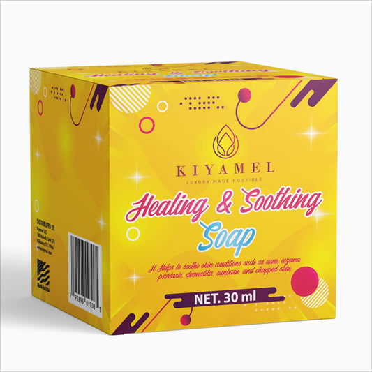 KIYAMEL Baby Healing & Soothing Soap Heals and Prevents Irritated, Dry and Eczema Prone Skin. Organic Shea Butter, Coconut and Sunflower Oil help to Soothe Dermatitis, Psoriasis and Chapped Skin.