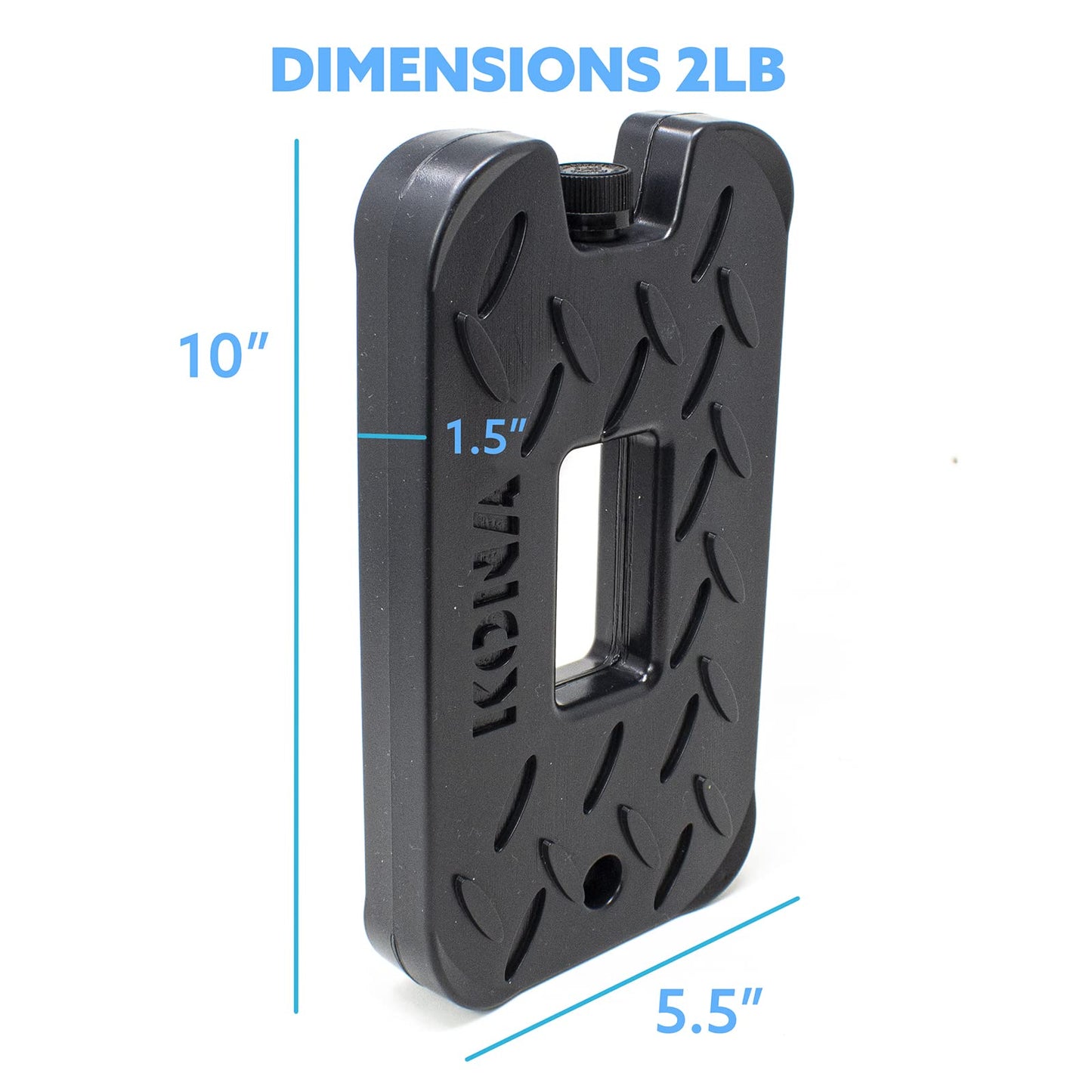 Kona Black Ice 2 Pound Ice Packs for Coolers - Long Lasting Design - Refreezable Reusable Cooler Ice Pack (2)