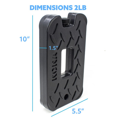 Kona Black Ice 2 Pound Ice Packs for Coolers - Long Lasting Design - Refreezable Reusable Cooler Ice Pack (2)