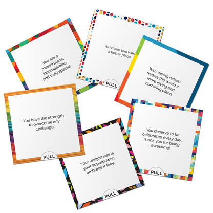 Dessie Awesome Mini Encouragement Cards - 40 Unique Cards w/Inspirational Messages, 2.5" x 2.5". Employee & Teacher Appreciation Gifts in Bulk