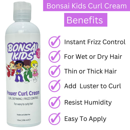 Kids & Toddlers Curl Cream 10 oz for Girls, Boys, Toddlers, Biracial Hair - Curl Enhancing Frizz Control - Moisturizing Cream, Thin To Thick Wavy and Curly Hair -