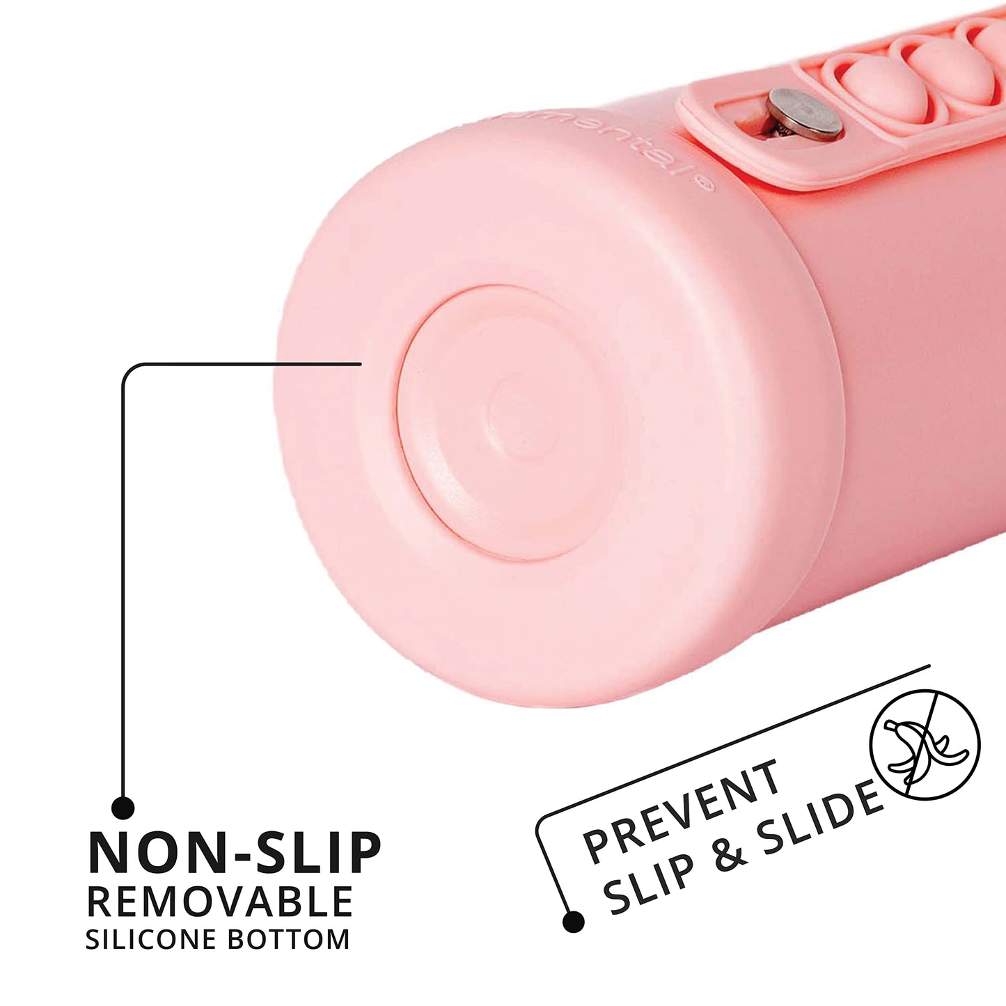 Elemental Iconic Kids Water Bottle with Straw Lid & Stress Relief Pop It Handle, Leak-Proof When Closed, Triple Insulated Kids Stainless Steel Water Bottle For Girls and Boys, 14oz - Rose