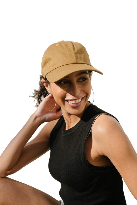 Grace Eleyae GE Women's Adjustable Satin-Lined Baseball Hat Slap Cap, Mustard