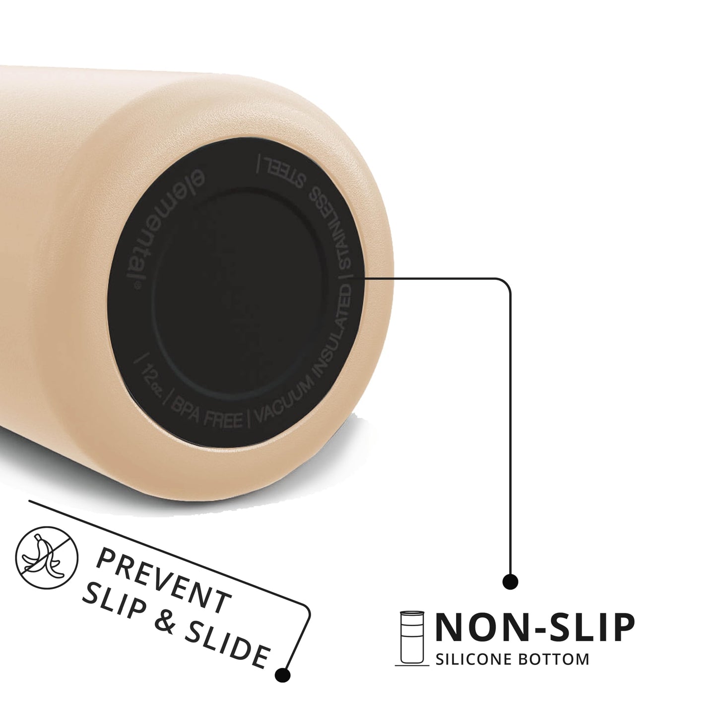 Elemental Artisan Insulated Tumbler, Triple Wall Coffee Travel Mug, Reusable Stainless Steel Coffee Tumbler with Ceramic Lid, Thermal Coffee Cups for Hot (6 Hrs) & Cold (18 Hrs), 16oz - Sand