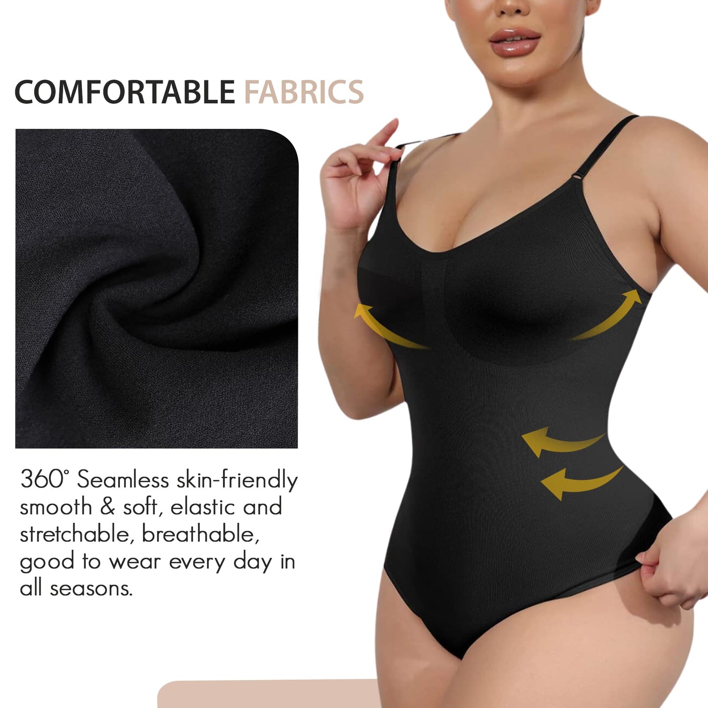 Soo slick Body suits for Womens Tummy Control Shapewear | Sculpting Thong Dupes Shaping Tops