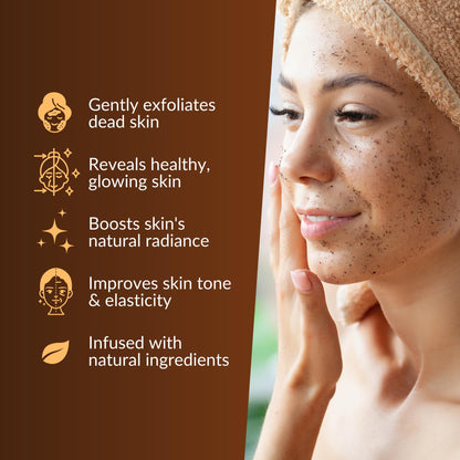 Nasola Arabica Coffee Body Scrub with Collagen, Green Tea & Stem Cell – Exfoliating Body Scrubber & Face Cleanser – Coffee Scrub for Wrinkles, Stretch Marks, and for Smoother Skin, 15.16 Oz