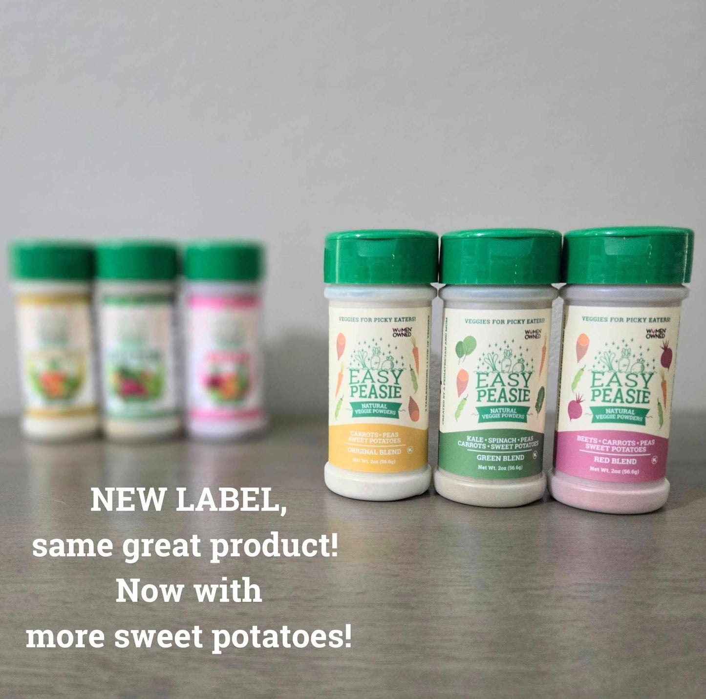 Easy Peasie Natural Vegetable Powders for Picky Eaters | Hidden Veggie Powder for Kids (3-Pack: Original, Green, Red - each 2 oz)