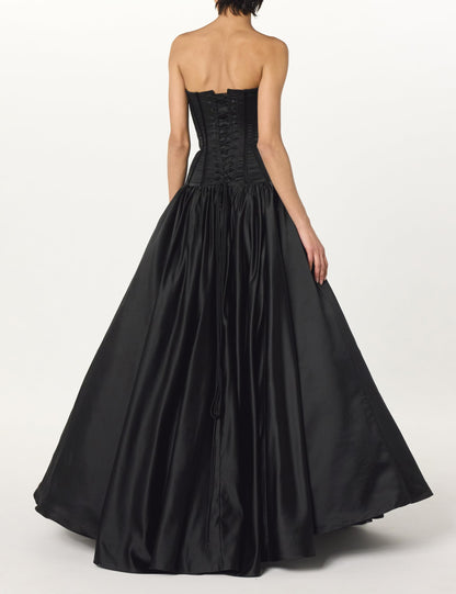 Sergio Hudson, Strapless Ball Gown, 4, Ebony