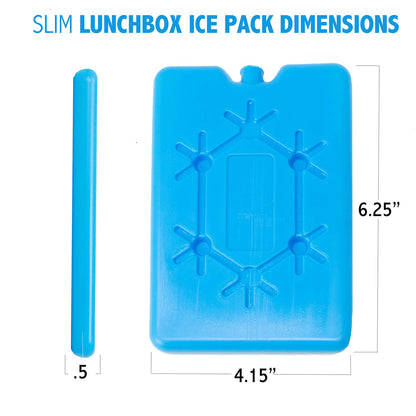 (Set of 6) XL Slim + Lunch Box Ice Packs - XL Slim, Turquoise Ice Packs & Small, Blue, Lunch Box Ice Packs - Refreezable & Reusable - Perfect for The Beach, Camping Trips, and Sports Events