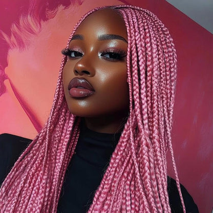 Braid Miracle Pre-Stretched Hair - 52 Inch, 8-Pack, 90g, Anti-Itch, Spetra Fiber, Soft Yaki Texture, Ideal for Braids & Twists, Hot Water Set, Professional Synthetic Hair Extensions (Pink)