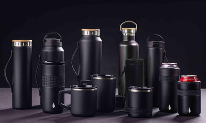 Elemental Artisan Insulated Tumbler, Triple Wall Coffee Travel Mug, Reusable Stainless Steel Coffee Tumbler with Ceramic Lid, Thermal Coffee Cups for Hot (6 Hrs) & Cold (18 Hrs), 16oz - Matte Black