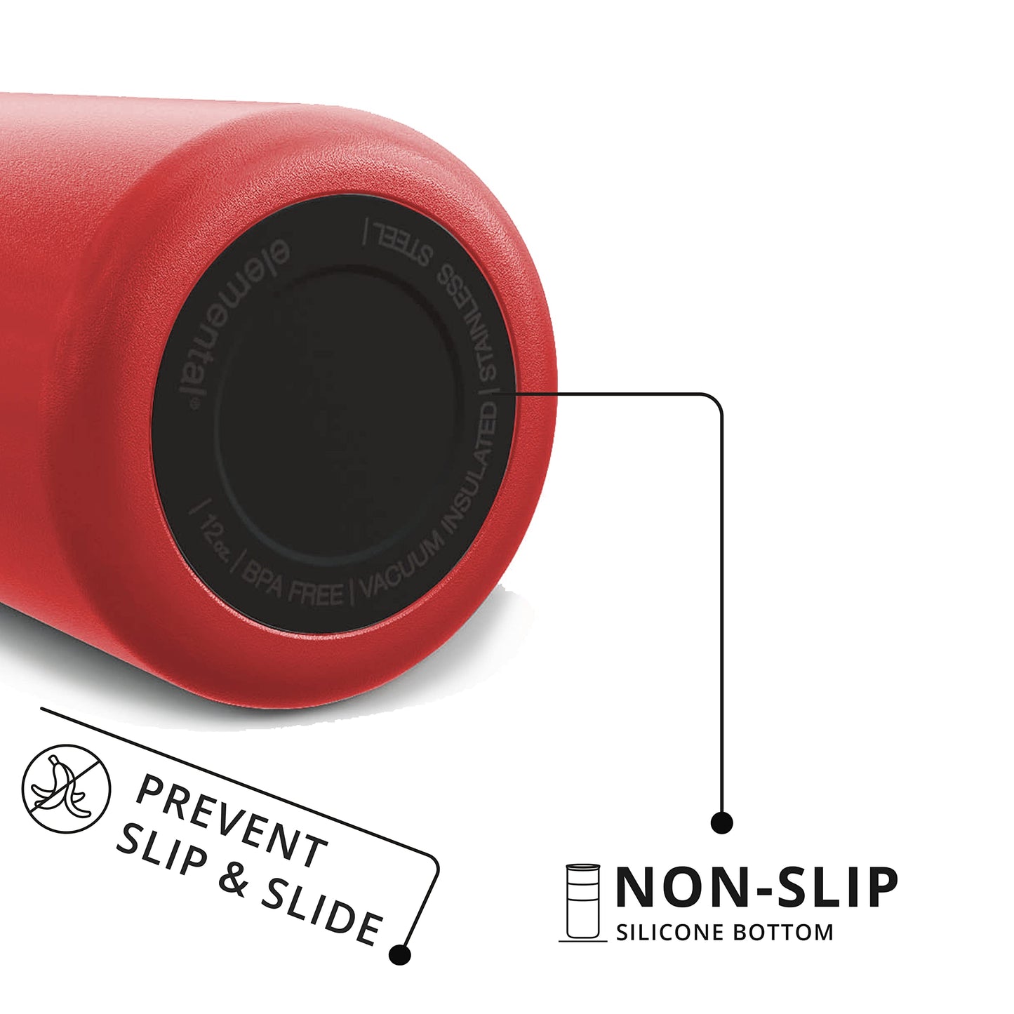 Elemental Artisan Insulated Tumbler, Triple Wall Coffee Travel Mug, Reusable Stainless Steel Coffee Tumbler with Ceramic Lid, Thermal Coffee Cups for Hot (6 Hrs) & Cold (18 Hrs), 16oz - Red