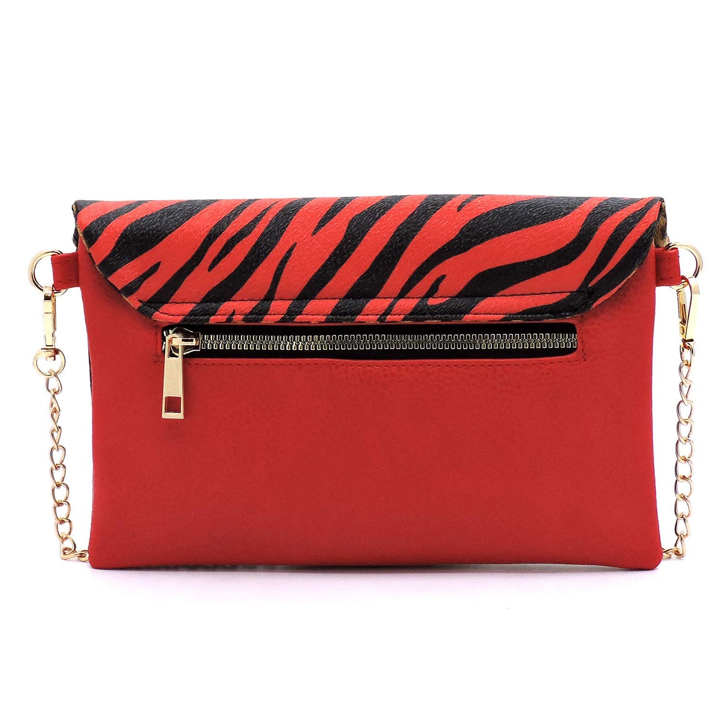 2Chique Boutique Women's Leopard Zebra Print Color block Envelope Cross body Bag