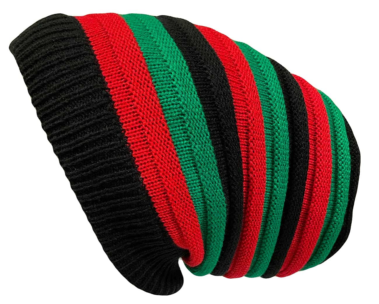 Slouchy Beanie for Locs Dreadlocks and Natural Hair Styles(Black, red, Green)