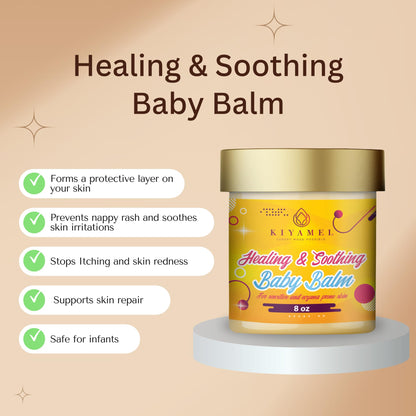 KIYAMEL Healing & Soothing Baby Balm for Sensitive and Eczema Prone Skin| Made with Mango & Shea Butter, Jojoba oil and Vitamin E which gives you a smooth skin and Hydrates & Nourishes Sensitive Skin
