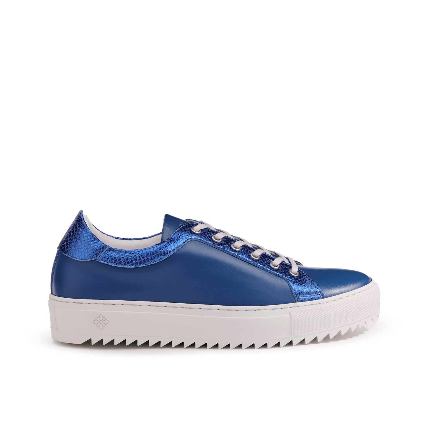 Tiannia Barnes Men's Leather Sneaker, Lapis Blue, 7