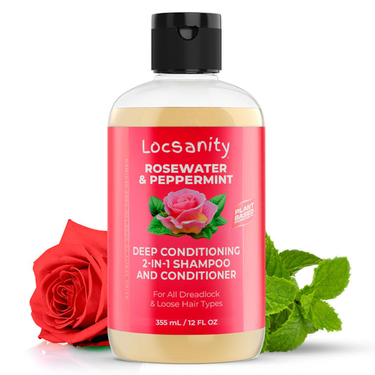 Locsanity 2-in-1 Shampoo and Conditioner for All Types of Dreadlocks and Hairstyles – Moisturizing, Nourishing, and Hydrating Shampoo and Conditioner (12 fl oz)