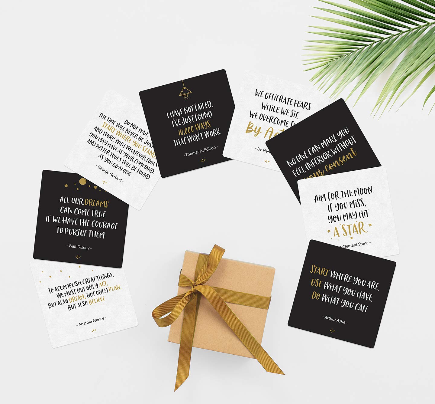 Dessie Motivational Cards - 63 Unique Encouragement Cards Deck with Inspirational Quotes. Bonus Inspirational Notebook with Pen