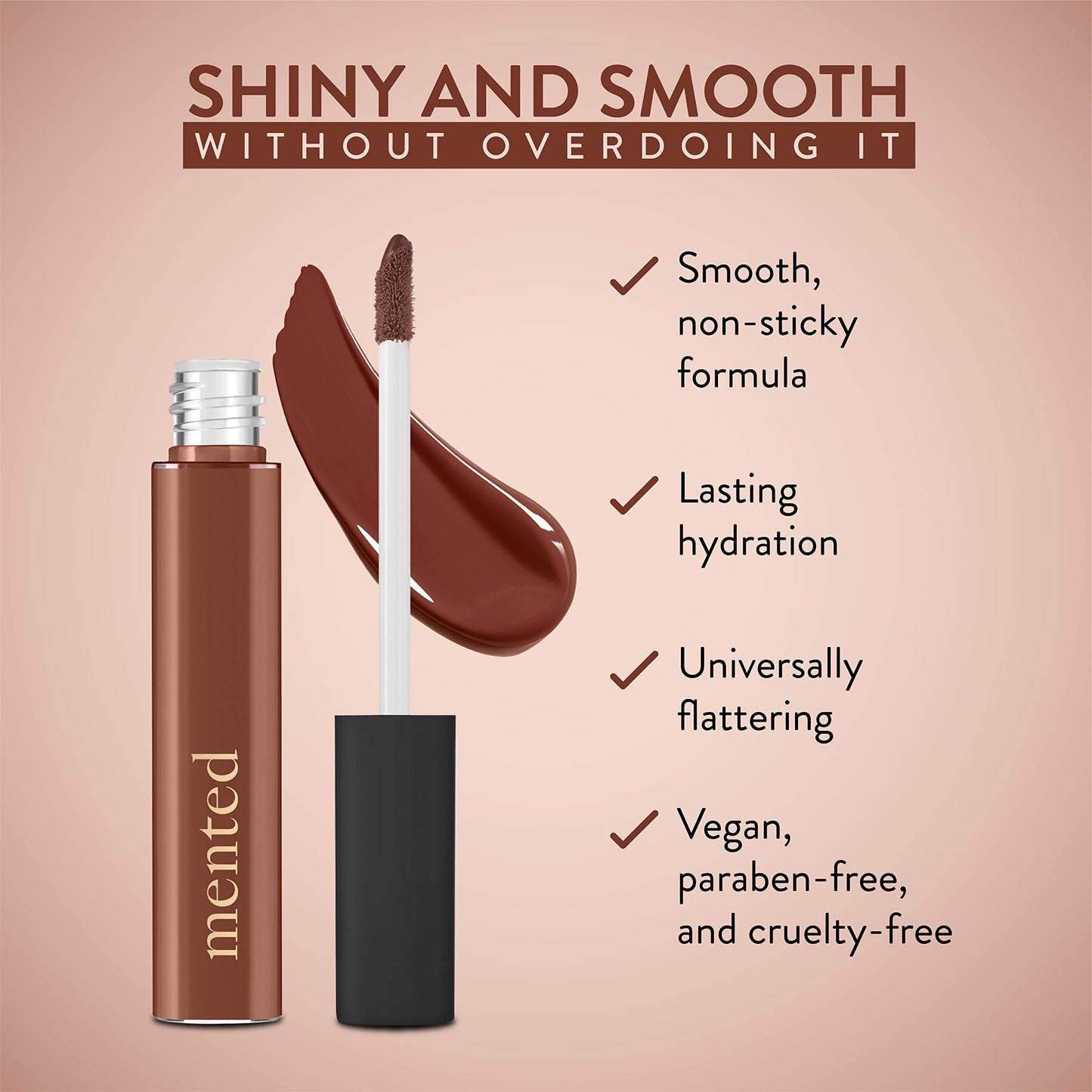 Mented Cosmetics | Deep Tan Nude Lip Gloss, Send Nudes | Vegan, Paraben-Free, Cruelty-Free Gloss Topper | Long Lasting and Moisturizing Lipgloss