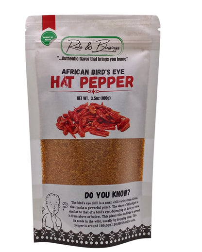 Dried African Bird's Eye Red Spicy Hot Chili Pepper Powder.100% Natural. For soups|Marinates|BBQ,