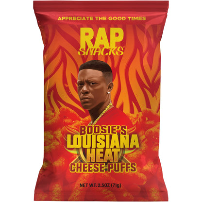 Rap Snacks Boosie Louisiana Heat Cheese Puffs 2.5 Oz Bags-Pack of 6