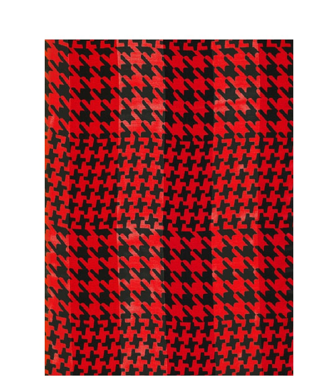 2Chique Boutique Women's Houndstooth Satin Stripe Scarf (Red/Black)