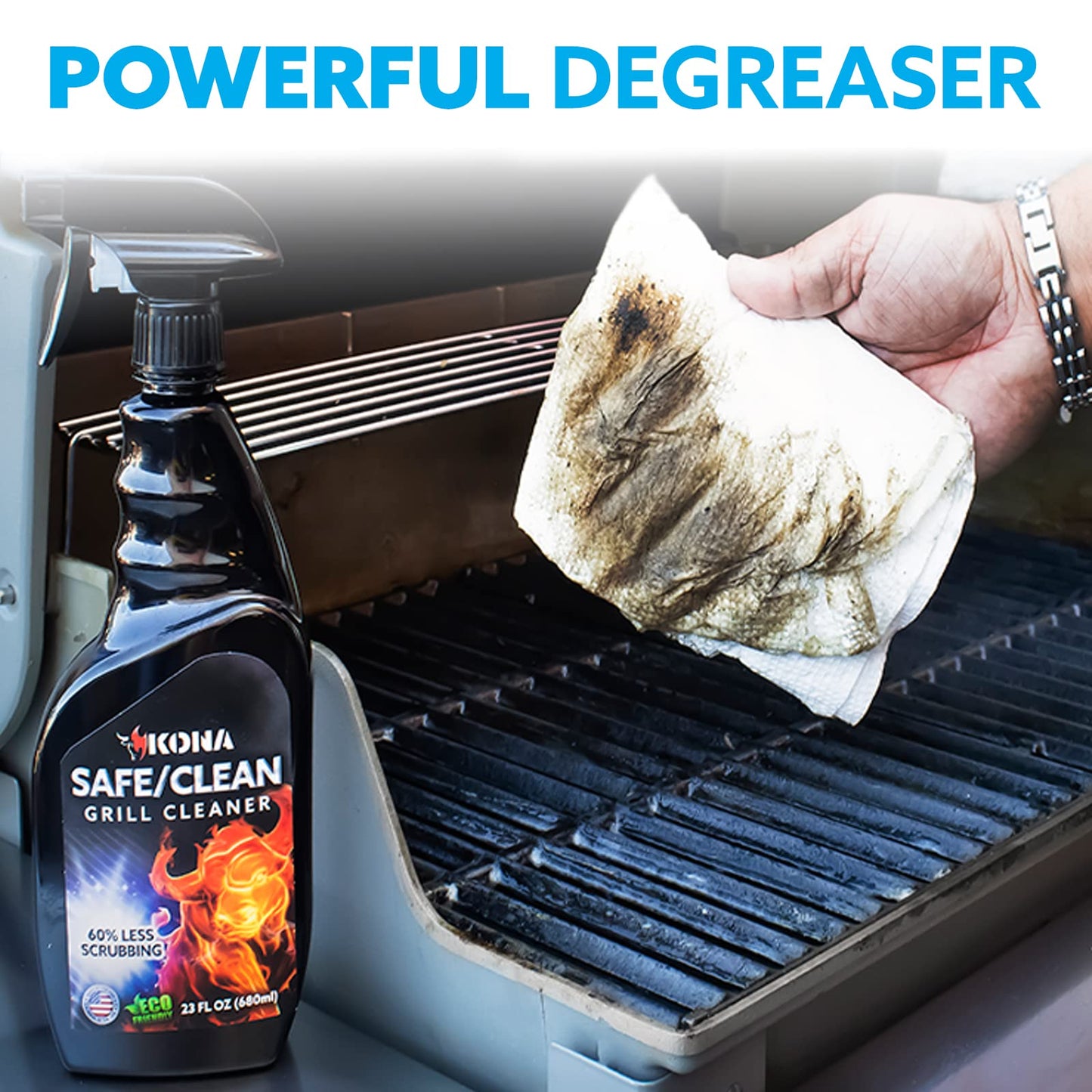 Grill Spray Cleaner & XL BBQ Grill Mat - Heavy-Duty, No-Drip Grill Spray, Eco-Friendly Degreaser (23 oz) & Heavy Duty Non-Stick, Extra Large BBQ Grill Mat, 25 inch x 17 inch - Perfect BBQ Gift